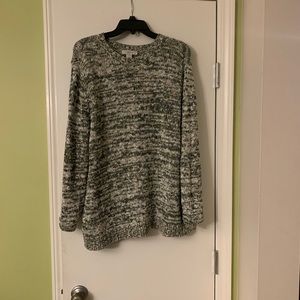 CJ Banks Green and Gold Sweater